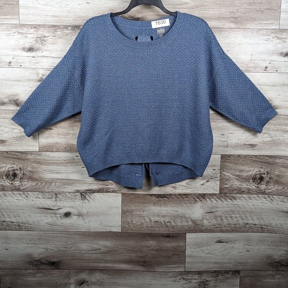 New‎ York & Co.* Women's Boat Neck Lace Up Back Drop Shoulder Blouse~ Medium - Picture 5 of 10